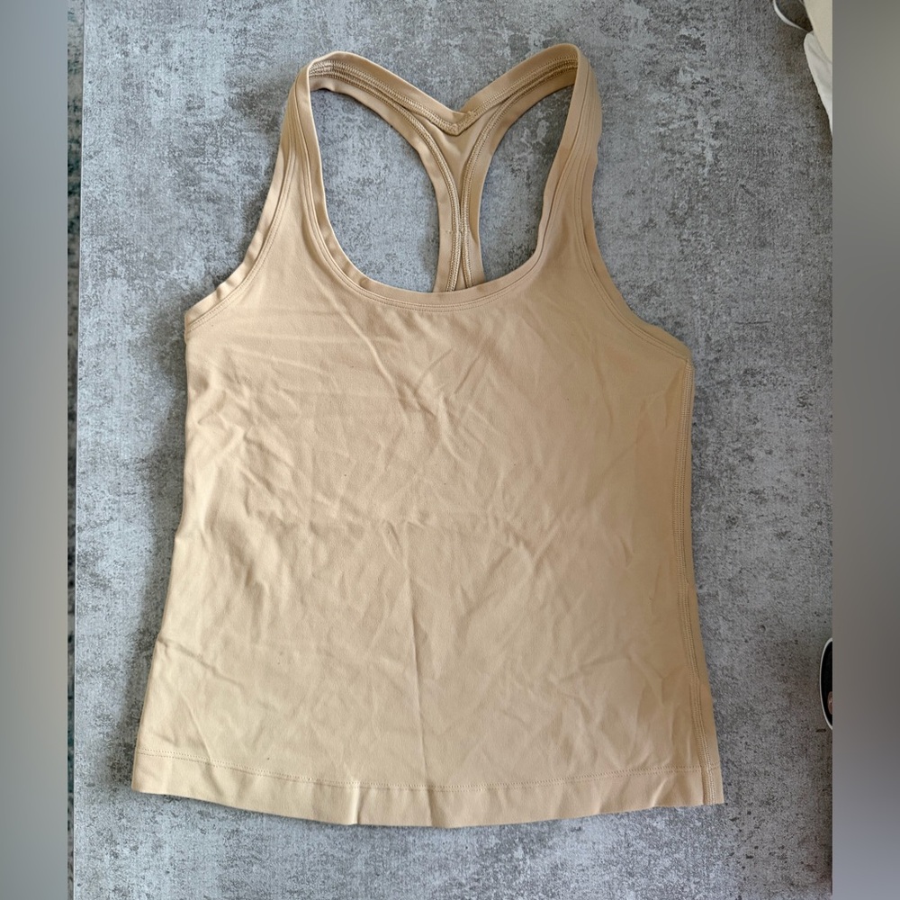 lululemon athletica Beige Racerback Align Waist Length Tank Top